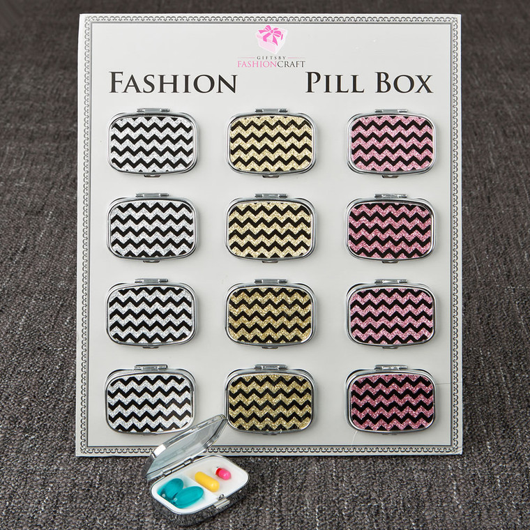 Fabulous Glitter Chevron Pill Box From Gifts By Fashioncraft