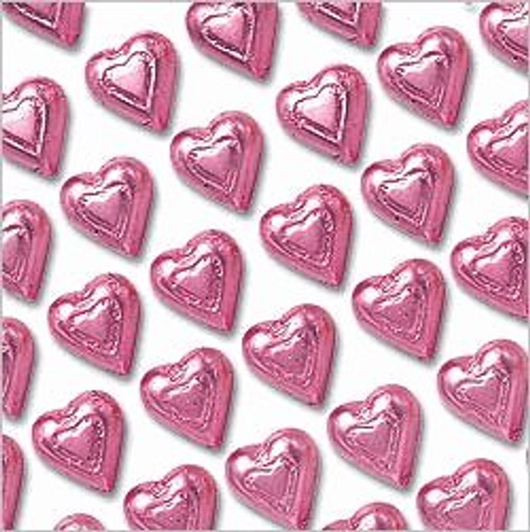 Pink Chocolate Hearts - 1 LB Madelaine Premium Milk Chocolate, 60 Pieces