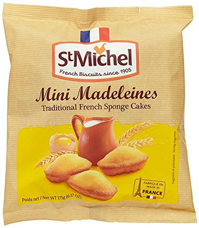 St Michel Mini Madeleines Traditional French Sponge Cakes 175 grams, 6.2 oz- Imported from France