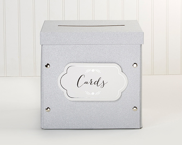 Silver Glitter Collapsible Card and Gift Box