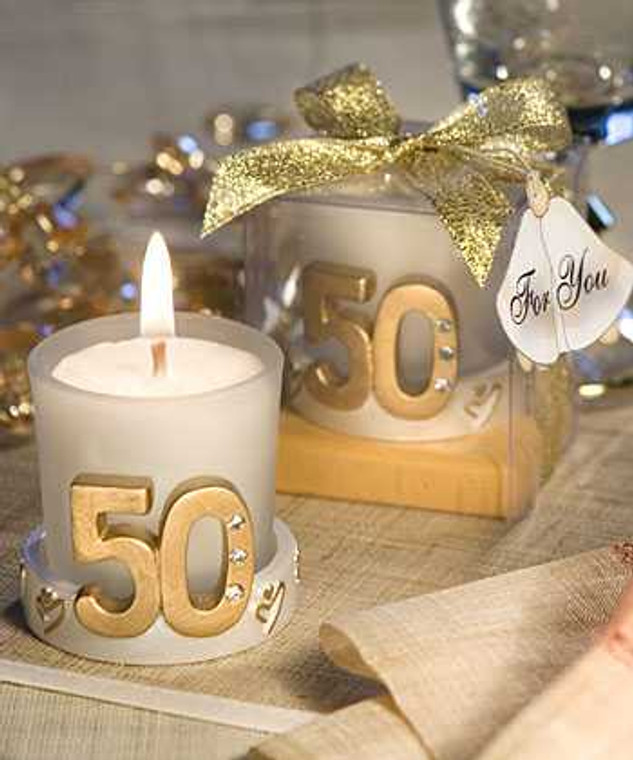 Golden Anniversary Candle Favors