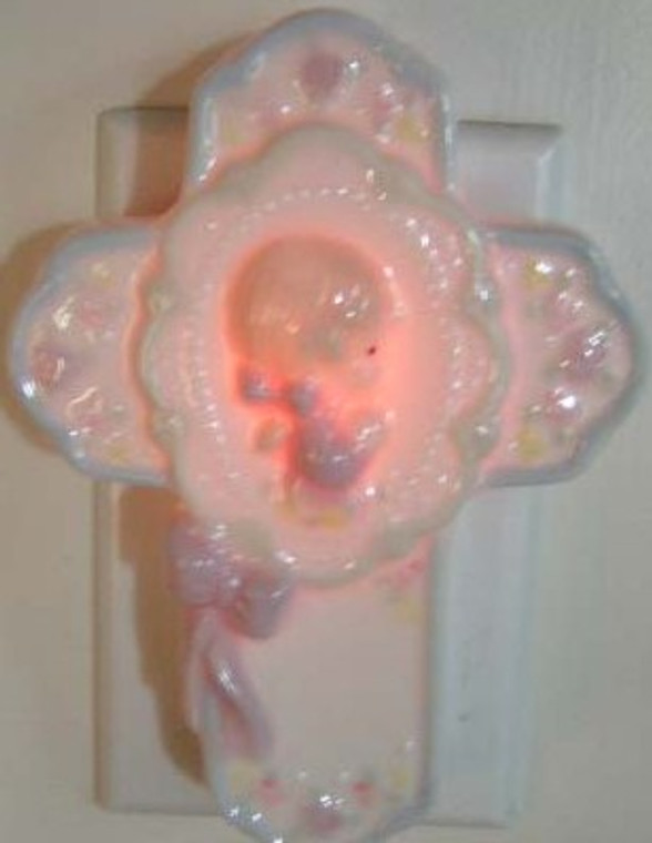 Praying Girl Porcelain Night Light Cross