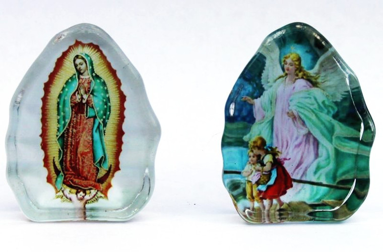 Gaudalupe AND Religious Glass Icon Magnet