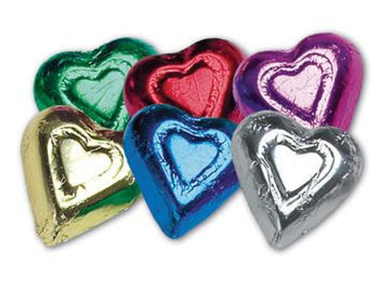 Madelaine Fine Assorted Foil Covered Chocolate Hearts - 1 LB