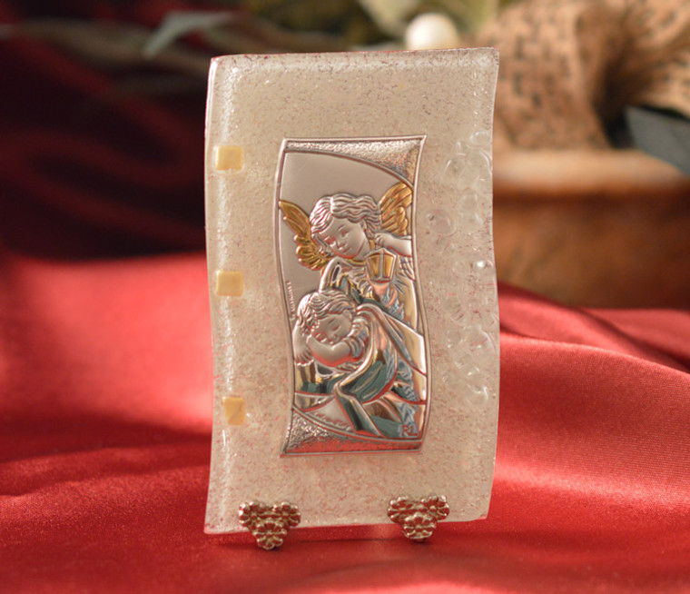 Italian Guardian Angel On A Murano Glass Stand