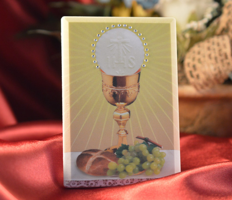 Italian First Communion Icon With Sparkiling Rhinestones