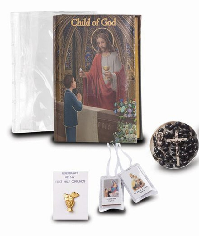 Child of God's Boy's First Communion 5 Pieces Gift Set - Cathedral Edition, New Art