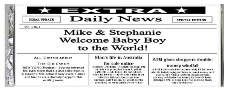 Personalized Chocolate Bars in Newspaper Announcement Design