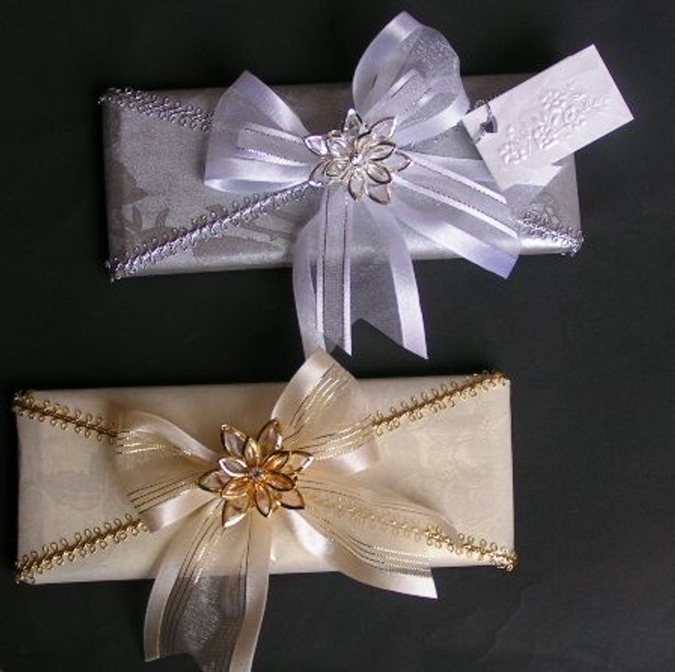 Chocolate Bar with fancy wrapping, Crystal Flower & Fancy Ribbon