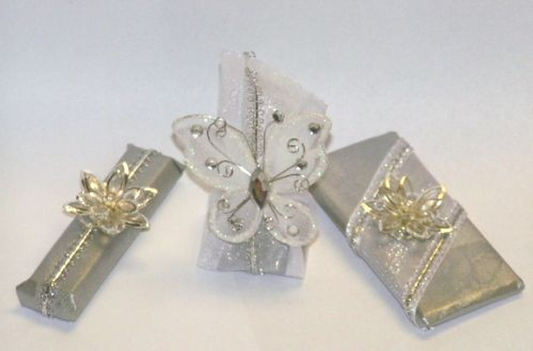 Fancy Silver Decorated Chocolate Favors