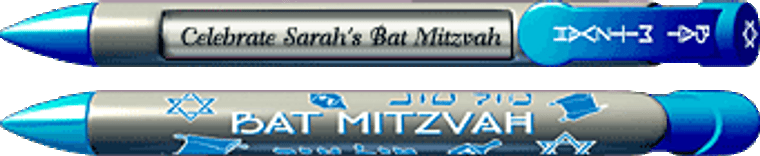 Bat Mitzvah Blue & Silver Pen