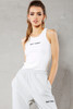 White 'Not Today' Embroidered Ribbed Vest Top