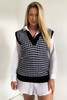 Black and White Dogtooth Knitted Vest