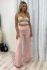 Soft Pink High Waist Wide Leg Trouser