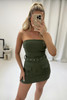 Khaki Bandeau Belted Cargo Playsuit