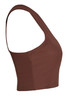 Brown Premium Ribbed Jersey Double Layer Sleeveless Crop Top