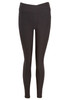 Black Premium Ribbed Jersey Slim Leg Trouser with Crossover Waistband