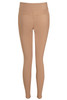 Beige Premium Ribbed Jersey Slim Leg Trouser with Crossover Waistband