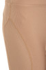 Beige Premium Ribbed Jersey Slim Leg Trouser with Crossover Waistband