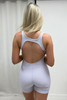 Lilac Premium Ribbed Jersey Sleeveless Open Back Playsuit