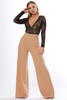 Nude High Waist Wide Leg Trouser