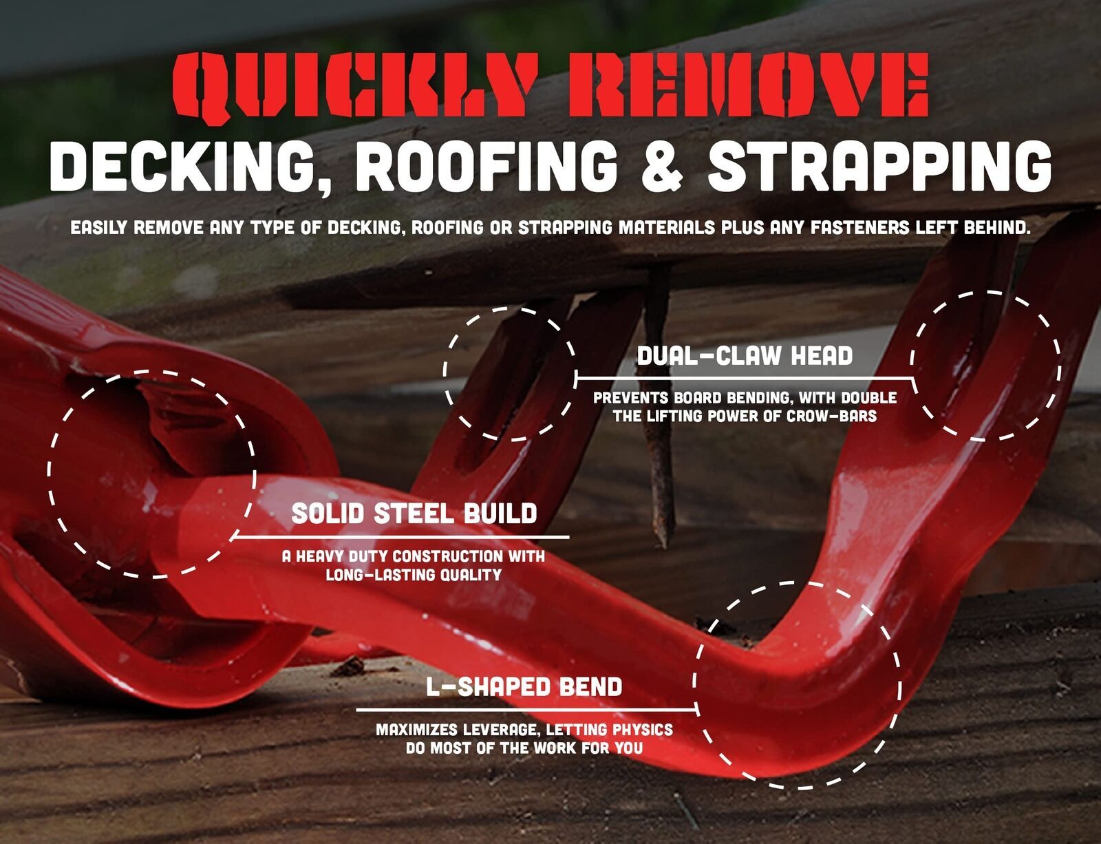 deck demon, deck breakdown tool, deck wrecking tool, deck removal tool, deck demolition