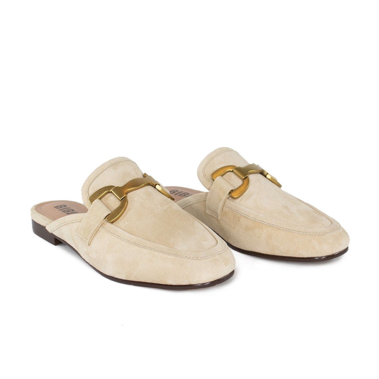 パンプス Fuzzy Suede Loafers Beige Beige Genuine Suede Woman Loafers, Trok Accessory Loafers
