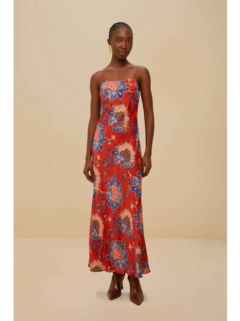 Luang Red Maxi Skirt