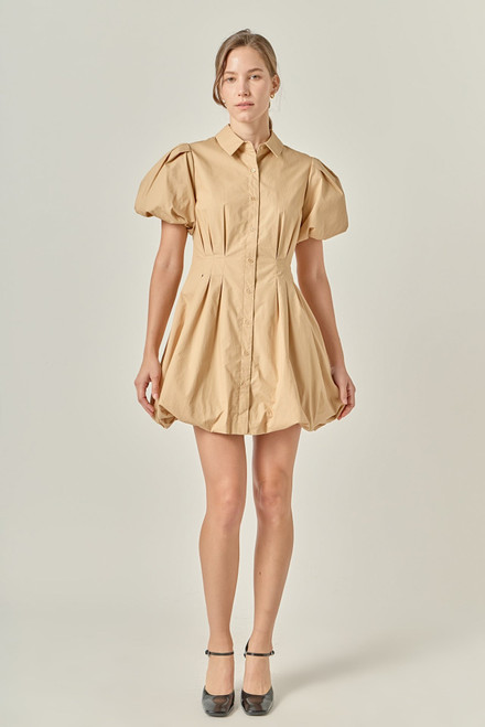 Button Down Bubble Mini Dress Button Down Bubble Mini Dress
