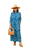 Nico Three Quarter Sleeve Missy Fit Maxi Dress Zebra Tranquil Blue