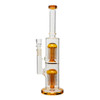 14" Double Tree Perc Water Pipe - Assorted