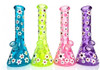 10" Flower Decal Color Beaker Water Pipe - Assorted