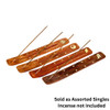10" Wood Canoe Incense Burner w/ Brass Inlay - Assorted Singles