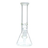 10" 38mm Glass on Glass Beaker with Ice Pinch and Diffused Down Stem