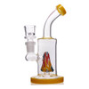 6" Bent Neck Worked Cone Perc Water Pipe - Assorted