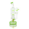 10" 8 Arm Double Tree Perc with Worked Slitted Down Tube Water Pipe - Assorted