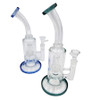 10" Bent with Elongated Showerhead Perc Water Pipe - Assorted Colors