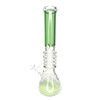 16" Beaker with 5 Round Ring and Ice Pinch Water Pipe - Assorted Colors