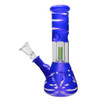 8 inch painted glass water pipe with single dome percolator system in artistic design