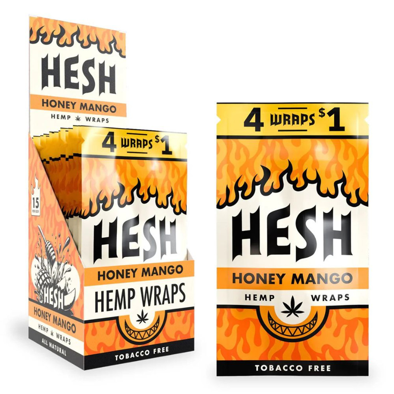 Hesh Hemp Wraps - 15 ct. Display - Honey Mango