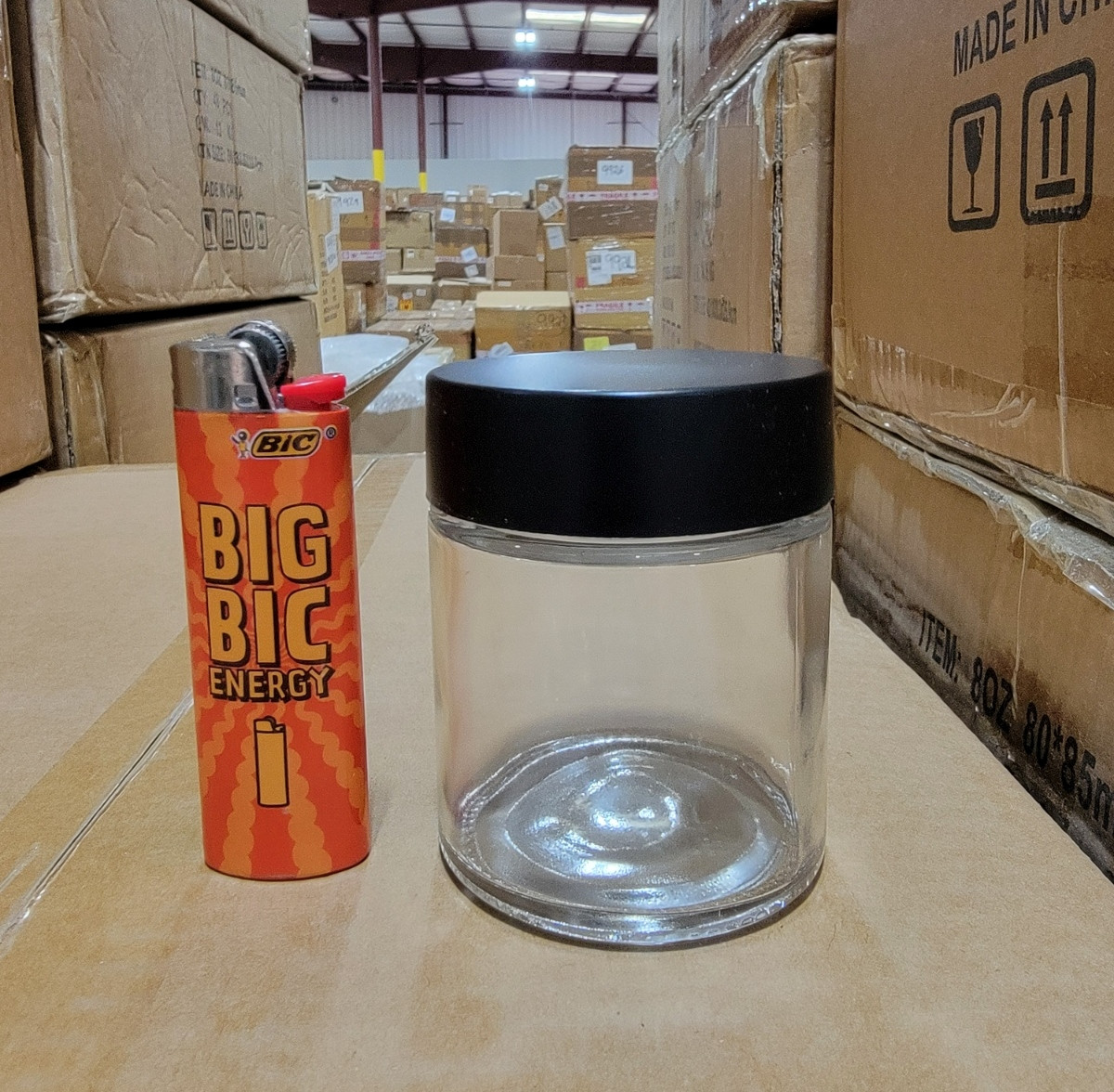 Clear Glass Jar with Child Proof Lid 60mm x 69mm - 105 ct. Case