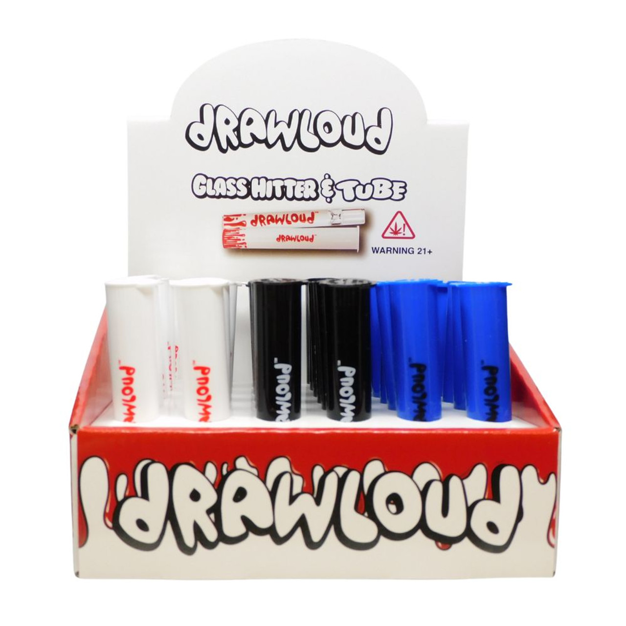DrawLoud Glass Hitters with Tubes - Assorted - 36 ct. Display