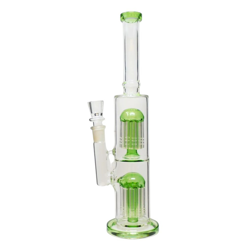 14" Straight Double Tree Water Pipe - Assorted