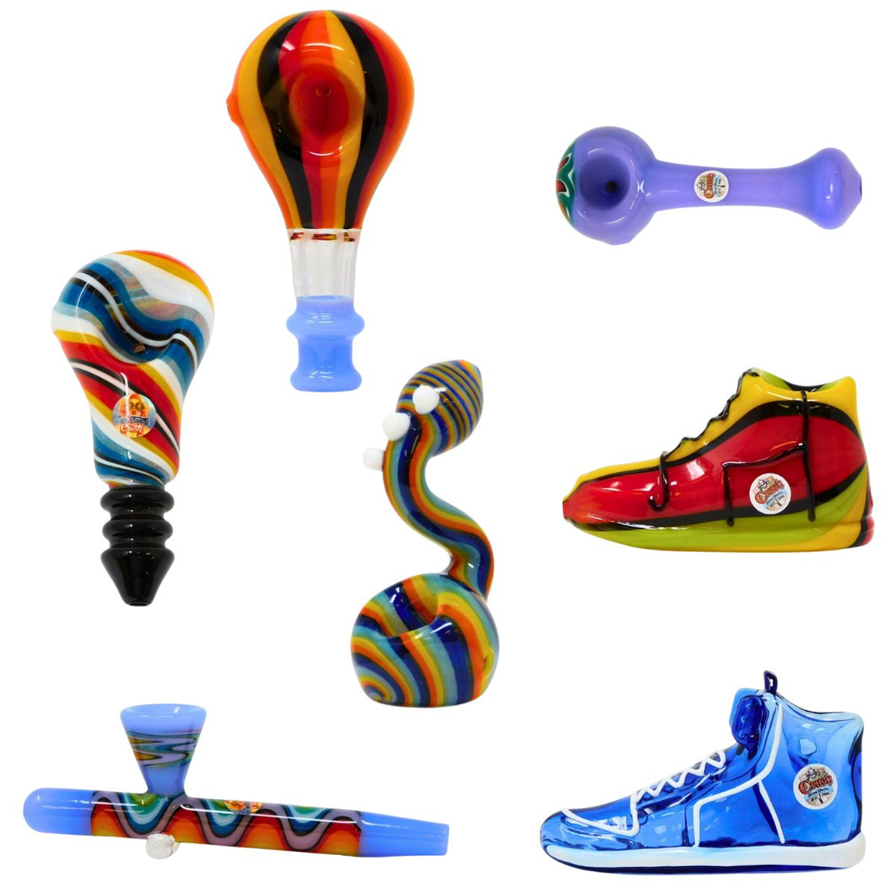 Crush Glass Pipe Assortment - Assorted 7 ct. Pack