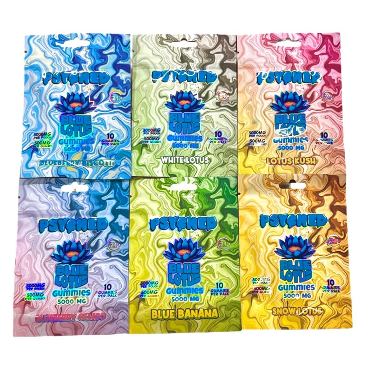 Psyched Blue Lotus 5000mg Gummies - 10 ct. Display