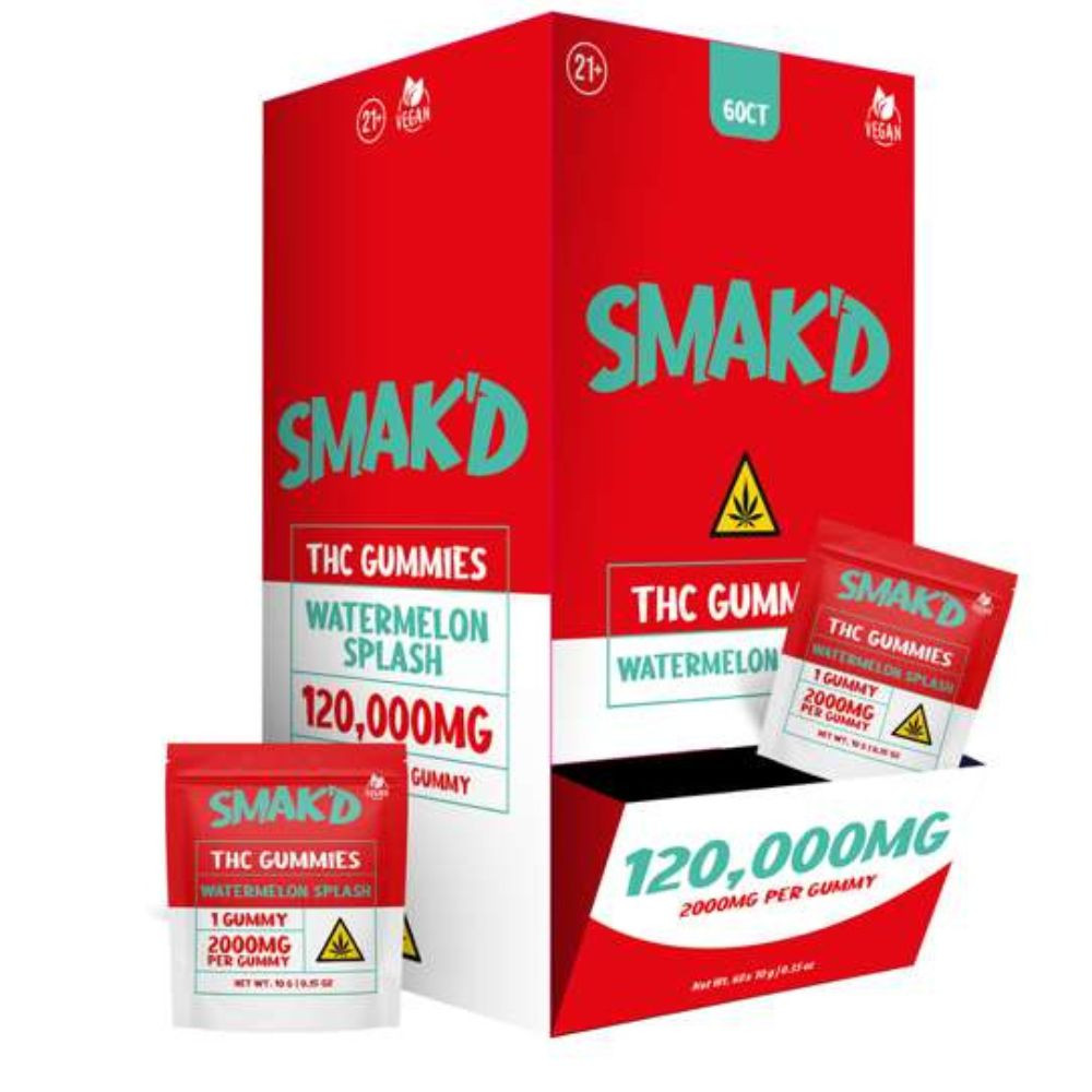 SMAK'D THC Infused 120k mg Gummies - 60 ct. Display