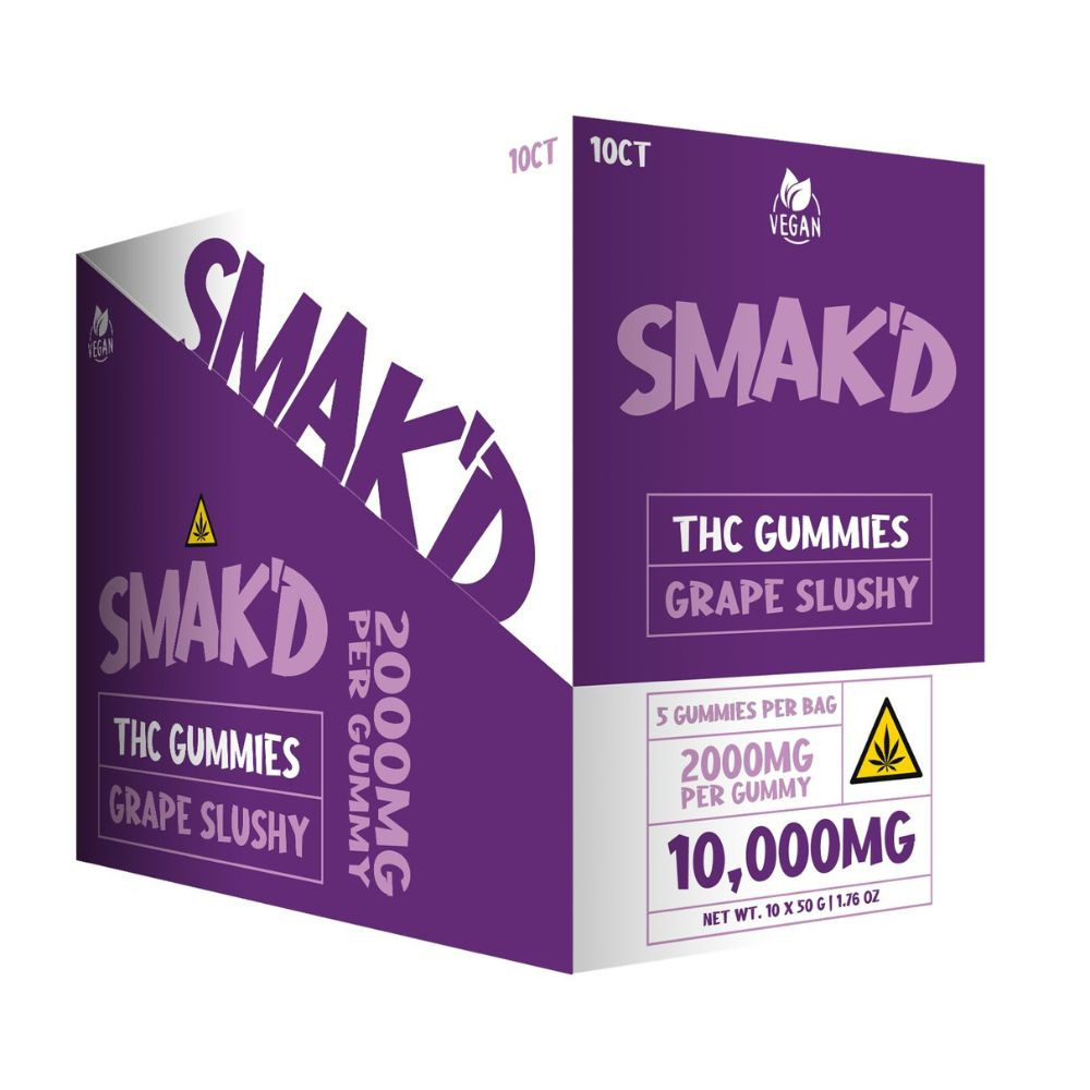 SMAK'D THC Infused 10k mg Gummies - 10 ct. Display