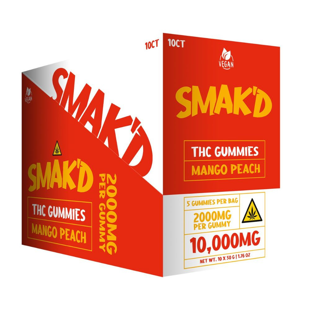 SMAK'D THC Infused 10k mg Gummies - 10 ct. Display