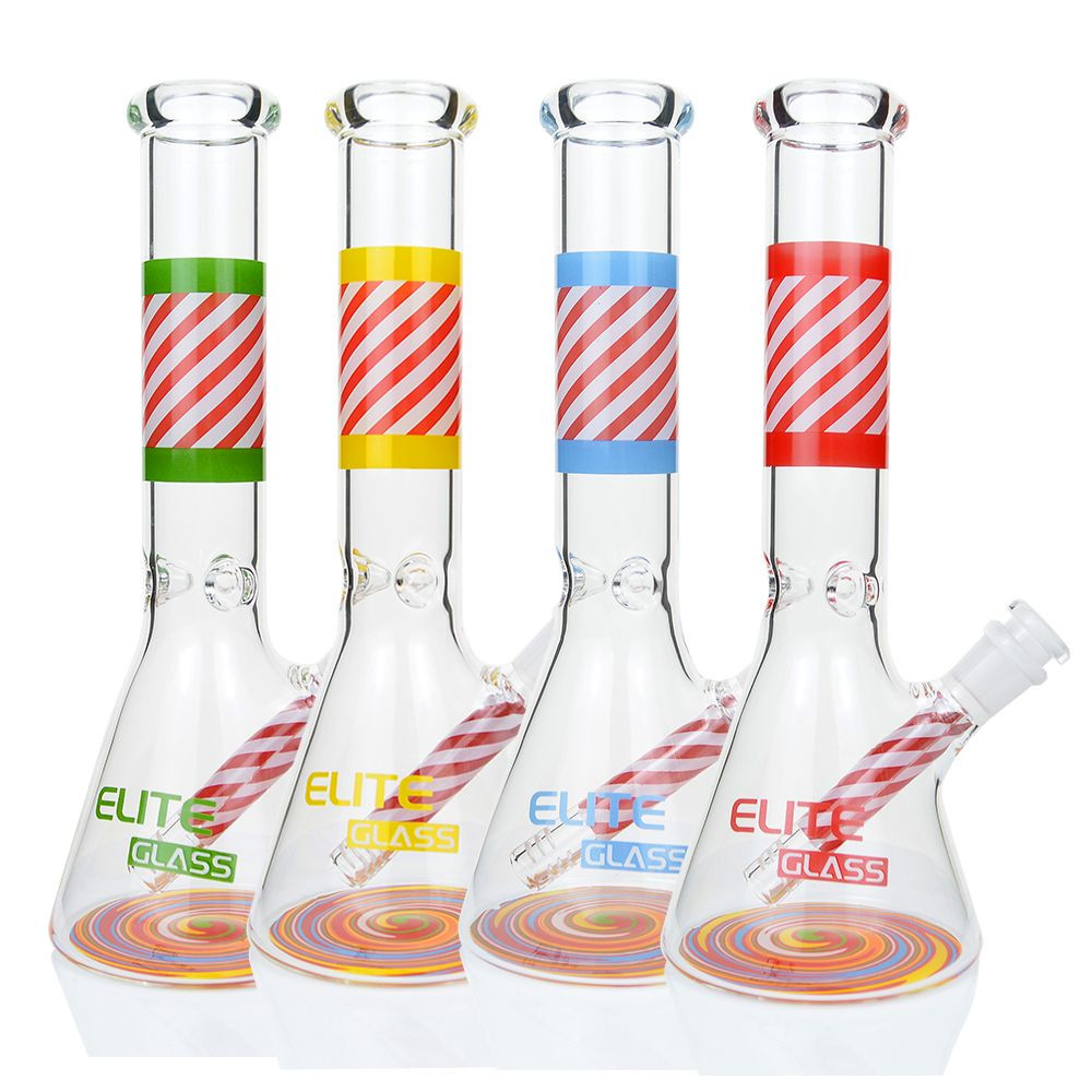 10" Elite Glass Beaker Water Pipe - Style 4 - Assorted