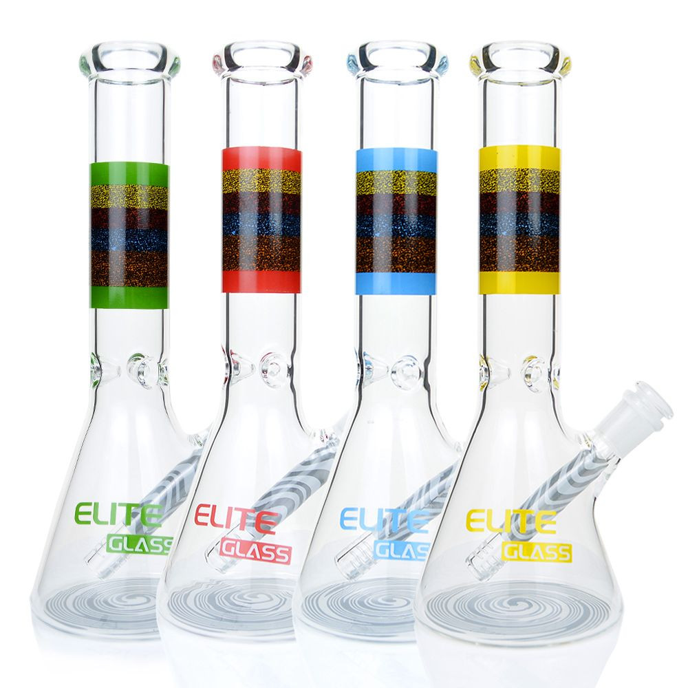 10" Elite Glass Beaker Water Pipe - Style 7 - Assorted